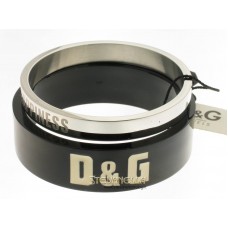 D&G bracciale Words doppio acciaio e resina nera referenza DJ0582 new